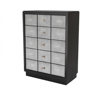 Casa Padrino Luxury Mahogany Chest of Drawers - Black / Grey / Antique Brass - 96.5 x 47.5 x H. 130 cm
