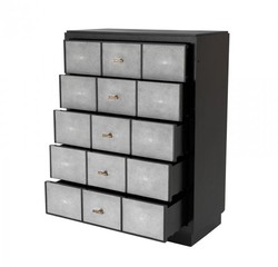 Casa Padrino Luxus Mahagoni Kommode - Schwarz / Grau / Antik Messing - 96,5 x 47,5 x H. 130 cm