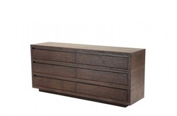 Casa Padrino Buffet de luxe en acajou avec 6 tiroirs, Marron / Café, 180 x 46 x H. 78 cm