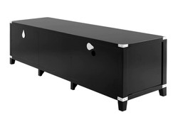 Casa Padrino Mobile TV di lusso in legno di betulla nero e nichel, 180 x 50 x H. 50 cm
