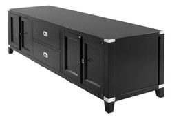 Casa Padrino Mobile TV di lusso in legno di betulla nero e nichel, 180 x 50 x H. 50 cm