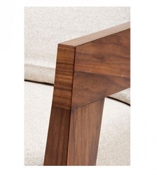 Casa Padrino Sillón Art Déco de lujo en madera de caoba, marrón nogal y gris claro - 74 x 76 x 76 cm