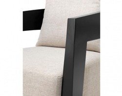 Casa Padrino Luxus Art Deco Sessel aus Mahagoni Holz in Schwarz und Hellgrau - 74 x 76 x 76 cm