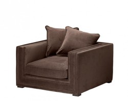 Casa Padrino Sillón de lujo Art Deco para hotel en marrón Havana, 112 x 106 x 83 cm