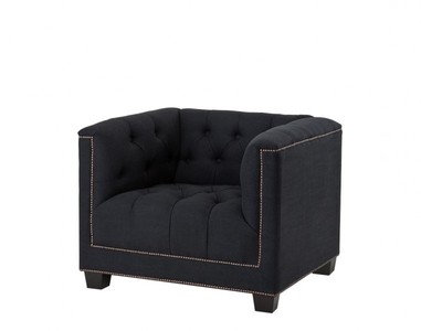 Casa Padrino Luxury Designer Hotel Armchair in Panama Black - 94 x 85 x 72 cm