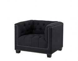 Casa Padrino Poltrona di lusso design per hotel in nero Panama - 94 x 85 x 72 cm