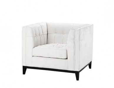 Casa Padrino Luxury Designer Hotel Armchair in White with Black Legs - 94 x 82 x 77 cm