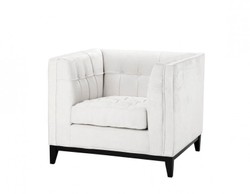 Casa Padrino Luxus Designer Hotel Sessel in Weiß mit schwarzem Gestell - 94 x 82 x 77 cm