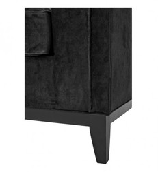 Casa Padrino Fauteuil de luxe design pour hôtel en noir - Velours et structure en bois - 94 x 82 x H. 77 cm