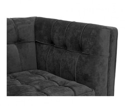 Casa Padrino Fauteuil de luxe design pour hôtel en noir - Velours et structure en bois - 94 x 82 x H. 77 cm