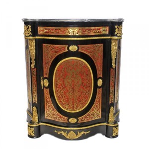 Casa Padrino Commode Baroque Boulle Style Antique, Noir Or Rouge avec Plateau en Marbre, 80 x 40 x H 105 cm Casa Padrino Commode Baroque Boulle Style Antique, Noir Or Rouge avec Plateau en Marbre, 80 x 40 x H 105 cm