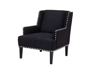 Casa Padrino Designer Art Deco Club Armchair in Black - Luxury Upholstered Chair, 74 x 80 x 89 cm