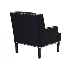 Casa Padrino Poltrona Club Art Déco di Design Nera - Poltrona di Lusso in Tessuto, 74 x 80 x 89 cm
