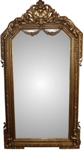 Casa Padrino Specchio da Parete Barocco di Lusso Oro 99 x 174 cm - Specchio Decorato in Legno Massello Casa Padrino Specchio da Parete Barocco di Lusso Oro 99 x 174 cm - Specchio Decorato in Legno Massello