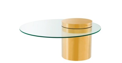 Casa Padrino Tavolino da salotto di lusso Art Deco Oro - 90 x H. 43 cm