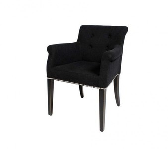 Casa Padrino chaise à manger de luxe avec accoudoirs noir - Mobilier de restaurant 