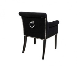 Casa Padrino chaise à manger de luxe avec accoudoirs noir - Mobilier de restaurant 