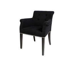 Casa Padrino chaise à manger de luxe avec accoudoirs noir - Mobilier de restaurant 