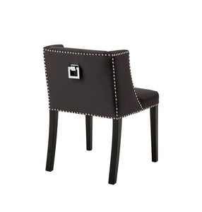 Casa Padrino Luxus Esszimmer Stuhl Dunkelgrau Satin - Luxus Esszimmer Möbel