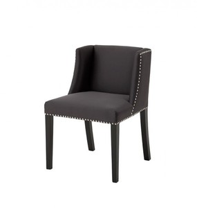 Casa Padrino sedia di lusso Dark Grey Satin - Mobili di lusso sala da pranzo