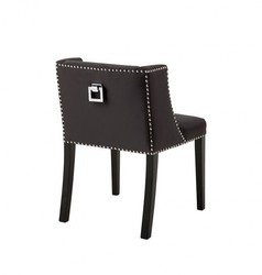 Casa Padrino chaise à manger de luxe gris foncé satiné - salle à manger de luxe meubles