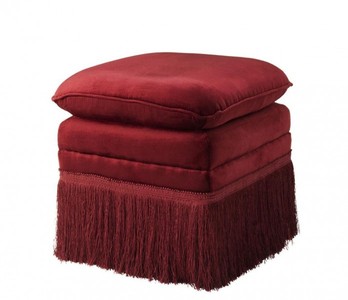 Casa Padrino Luxury Stool Red 41 x 41 x H. 42 cm - Elegant Upholstered Footstool for Sophisticated Interiors