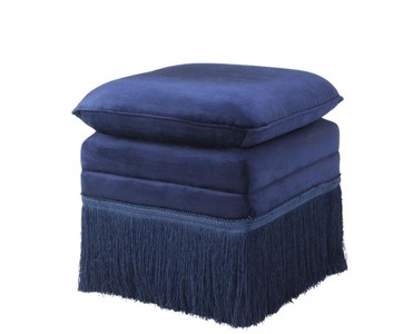 Casa Padrino Taburete de Lujo Estilo Barroco Azul 41 x 41 x H. 42 cm - Elegante Mueble de Hotel