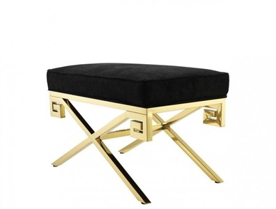 Casa Padrino lusso Sgabello rivestimento dell'oro 73 x 41 x H. 45 cm - Vitage Art Deco Mobili