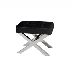 Casa Padrino luxury seat stool with leather look 60 x 46 x H. 51.5 cm - Designer Hotel Stool