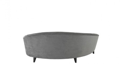 Casa Padrino Luxus Sofa gebogen in Hellgrau mit schwarzen Beinen - 245 x 87 x 79 cm