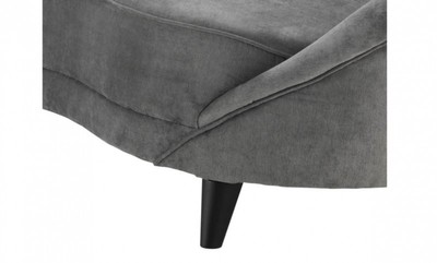 Casa Padrino Luxus Sofa gebogen in Hellgrau mit schwarzen Beinen - 245 x 87 x 79 cm