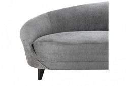 Casa Padrino Luxury Sofa curved in Light Grey with black legs - 245 x 87 x 79 cm