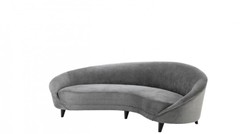 Casa Padrino Luxury Sofa curved in Light Grey with black legs - 245 x 87 x 79 cm
