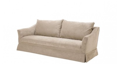 Casa Padrino Luxus Sofa im Barockstil Greige Samt, 222 x 108 x 89 cm - Limited Edition