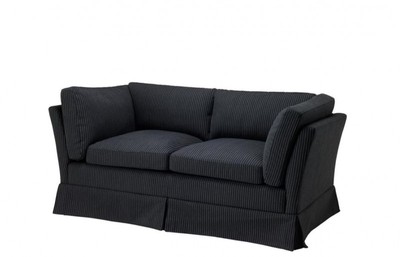 Casa Padrino Luxus Sofa Nadelstreifen in Schwarz Weiß - 172 x 83 x 78 cm - Elegantes Hotel- und Wohnzimmer-Möbel