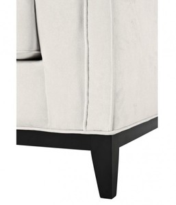Casa Padrino Luxus Sofa im Barock Stil, weißer Samt und schwarze Beine, 230 x 81 x 78 cm