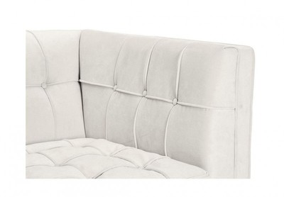 Casa Padrino Luxus Sofa im Barock Stil, weißer Samt und schwarze Beine, 230 x 81 x 78 cm