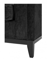 Casa Padrino Luxury Sofa in Baroque Style, Black Velvet and Black Legs, 230 x 81 x 78 cm