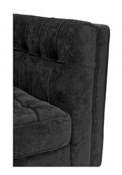 Casa Padrino Luxury Sofa in Baroque Style, Black Velvet and Black Legs, 230 x 81 x 78 cm