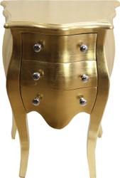 Casa Padrino Cassettiera Barocca Oro 50 x 35 x 70 cm - Comodino stile antico con 3 cassetti Casa Padrino Cassettiera Barocca Oro 50 x 35 x 70 cm - Comodino stile antico con 3 cassetti