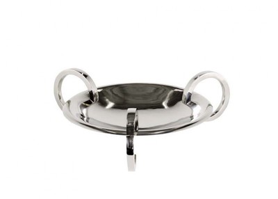 Casa Padrino Designer Serving Platter Nickel Finish 50 x H. 15 cm - Elegant Flat Bowl made of Aluminum