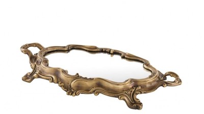 Casa Padrino Luxury Brass Tray Vintage Brass 35.5 x 21.5 x H. 4.5 cm - Elegant Decorative Accessory