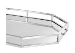 Tablett Luxus Luxury Serving Serve Eichholtz Silber Casa PAdrino Serviertablett