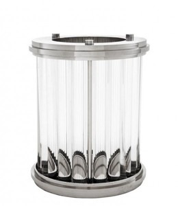 Casa Padrino Lussuoso Lanterna / Portacandele Finitura Nickel Argento 26,5 x H. 33,5 cm