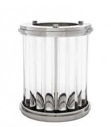 Casa Padrino Lujoso Farol / Candelabro Acabado Níquel Plata 26,5 x H. 33,5 cm