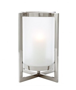 Casa Padrino Lanterna di lusso Portacandele in finitura nichel, diametro 36 cm, altezza 46 cm