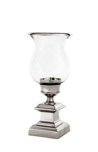 Casa Padrino Candelabro di Lusso in Alluminio Finitura Nickel - Diametro 21 cm / Altezza 48 cm