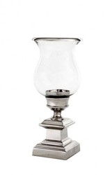 Casa Padrino Candelabro di Lusso in Alluminio Finitura Nickel - Diametro 21 cm / Altezza 48 cm