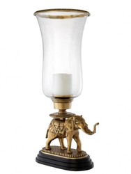 Casa Padrino Portacandele di lusso Elefante finitura ottone con base in granito, 30,5 x 24 x 64 cm