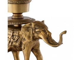 Casa Padrino Portacandele di lusso Elefante finitura ottone con base in granito, 30,5 x 24 x 64 cm